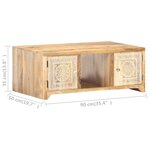 vidaXL Table basse 90x50x35 cm Bois solide de manguier