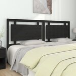 vidaXL Tête de lit Noir 205 5x4x100 cm Bois massif de pin