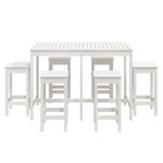 vidaXL Ensemble de bar de jardin 7 Pièces blanc bois de pin massif