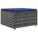 vidaXL Salon de jardin 4 Pièces avec coussins Gris Résine tressée