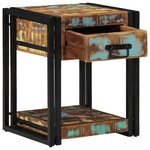 vidaXL Table de chevet 40x40x50 cm Bois massif récupéré