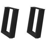 vidaXL Pieds de table basse en U 2 pièces Noir 28 x (42-43) cm Acier