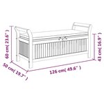 vidaXL Banc de rangement de jardin avec coussin 126 cm Bois d'acacia
