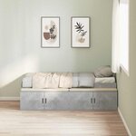 vidaXL Cadre de lit avec rangement Gris béton 80 x 200 cm
