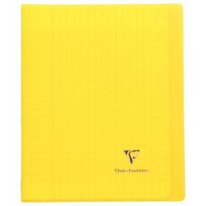 Cahier KOVERBOOK piqûre 96 pages seyès 90 g  couverture pp avec protège-cahier rabat jaune  17 x 22 cm  CLAIREFONTAINE