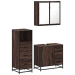 vidaXL Ensemble de meubles de salle de bain 3 Pièces Chêne marron