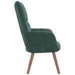 vidaXL Chaise de relaxation Vert foncé Velours