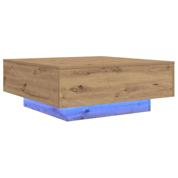vidaXL Table basse Chêne artisanal 80 x 80 x 31 cm Bois d'ingénierie