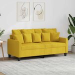 vidaXL Canapé à 2 places Jaune clair 140 cm Tissu