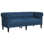 vidaXL Canapé Chesterfield 2 places bleu tissu