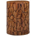 vidaXL Tabouret mosaïque Marron Bois de teck solide