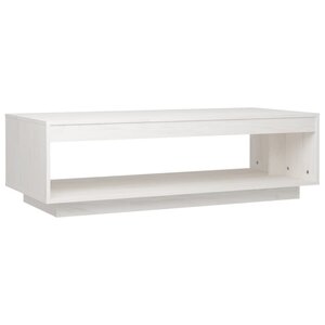 vidaXL Table basse blanc 110x50x33 5 cm bois de pin massif