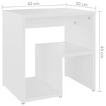 vidaXL Tables de chevet 2 Pièces blanc 40x30x40 cm bois d'ingénierie