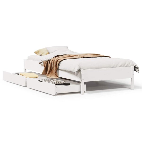 vidaXL Cadre de lit sans matelas blanc 90x190 cm bois de pin massif