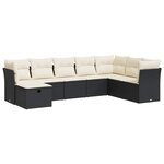 vidaXL Salon de jardin 8 Pièces avec coussins noir résine tressée