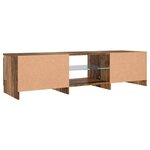 vidaXL Meuble TV avec lumières LED vieux bois bois d'ingénierie