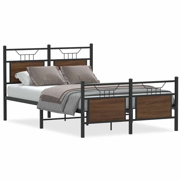 vidaXL Cadre de lit sans matelas chêne marron 120x190 cm