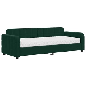 vidaXL Lit de jour avec matelas vert foncé 80x200 cm velours