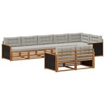 vidaXL Ensemble de canapés d'extérieur 8 Pièces Naturel et gris clair