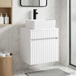 vidaXL Meuble de lavabo mural Blanc 49 x 41 x 63 cm Bois d'ingénierie