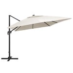 vidaXL Parasol déporté avec lumières LED Aluminium 400x300 cm sable