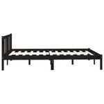 vidaXL Cadre de lit sans matelas noir bois massif 140x190 cm
