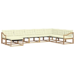 vidaXL Ensemble de canapés d'extérieur 8 pc Blanc et crème