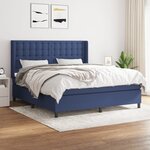 vidaXL Sommier à lattes de lit avec matelas Bleu 180x200 cm Tissu