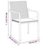 vidaXL Ensemble à manger de jardin 5 Pièces coussins résine tressée acier