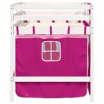vidaXL Lit mezzanine enfants avec rideaux sans matelas rose 90x200cm