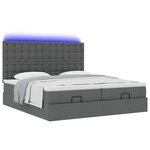 VidaXL Cadre de lit ottoman avec matelas gris foncé 180x200cm tissu