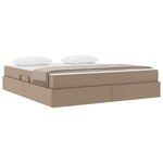 vidaXL Lit avec rangement et matelas 2 Pièces Cappuccino Cuir