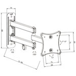 Tectake Lot de 4 supports muraux 10"- 24" orientables