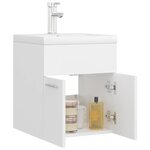 vidaXL Armoire d'évier avec lavabo intégré Blanc Bois d'ingénierie