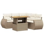 vidaXL Salon de jardin avec coussins 6 Pièces beige résine tressée