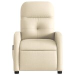 vidaXL Fauteuil inclinable de massage électrique crème tissu