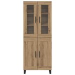 vidaXL Haut Armoire 2 Pièces Chêne artisanal Bois Aggloméré et Verre