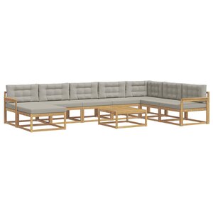 vidaXL Ensemble de canapés d'extérieur 9 Pièces Blanc et gris clair