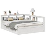 vidaXL Lit bibliothèque sans matelas blanc 150x200 cm bois pin massif