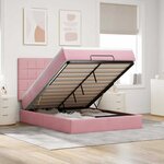 VidaXL Cadre de lit ottoman avec matelas rose 140x200 cm velours