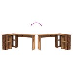vidaXL Bureau d'ordinateur en bois ancien Bois ancien Bois d'ingénierie