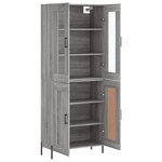 vidaXL Buffet haut Sonoma gris 69 5x34x180 cm Bois d'ingénierie