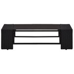 vidaXL Salon de jardin 10 Pièces avec coussins Noir Résine tressée