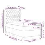 vidaXL Lit à Ressorts avec Matelas LED Argyle Bleu 90 x 200 cm Velours
