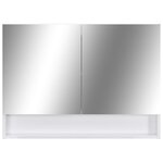 vidaXL Armoire à miroir de salle de bain LED Blanc 80x15x60 cm MDF