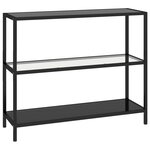 vidaXL Étagère transparent et noir 100x36x90 cm verre trempé