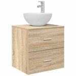 vidaXL Vanité de lavabo mural Chêne Sonoma 49 5 x 41 x 64 5 cm