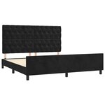 vidaXL Cadre de lit avec tête de lit Noir 160x200 cm Velours