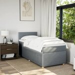 vidaXL Sommier à lattes de lit et matelas Gris clair 90x190 cm Tissu