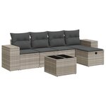 vidaXL Salon de jardin 6 Pièces avec coussins gris clair résine tressée